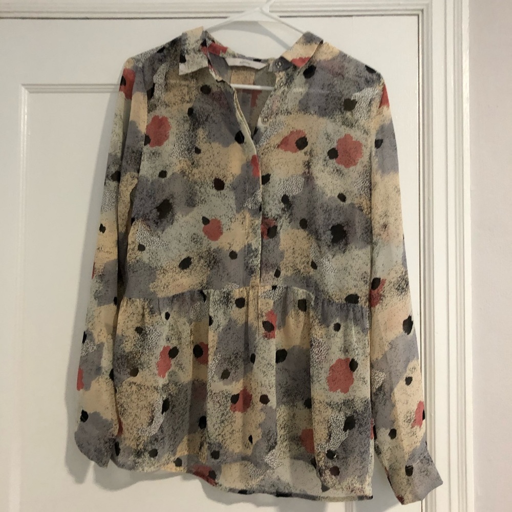Anthropologie Numph Peplum Peasant Long Sleeve